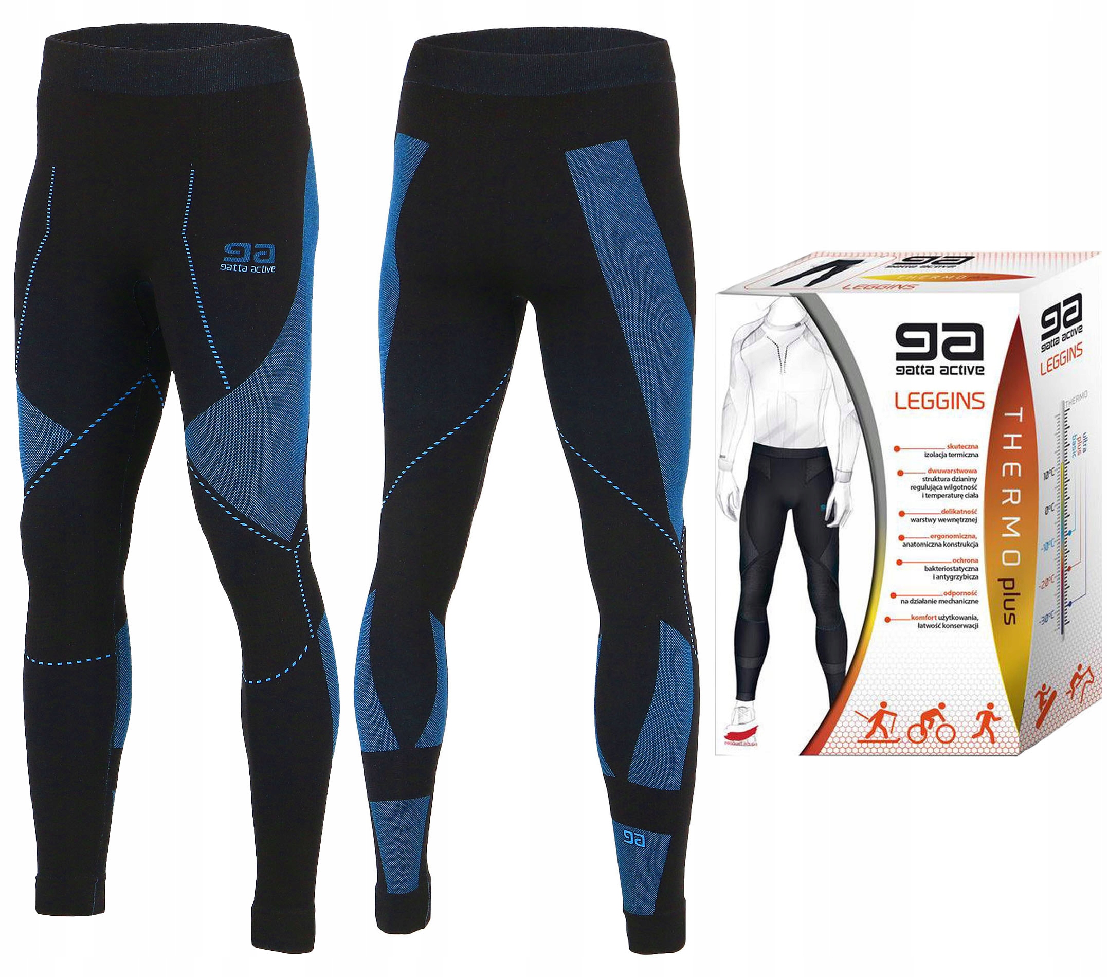 Pánské termoaktivní kalhoty Gatta Active Thermo Plus černé/granátové L