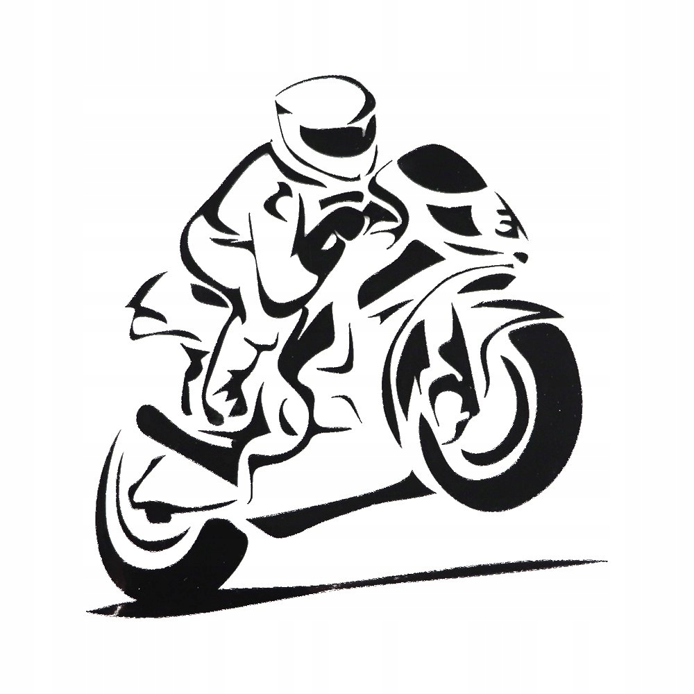 

Naklejka Ścigacz motocykl motor na samochód Czarna