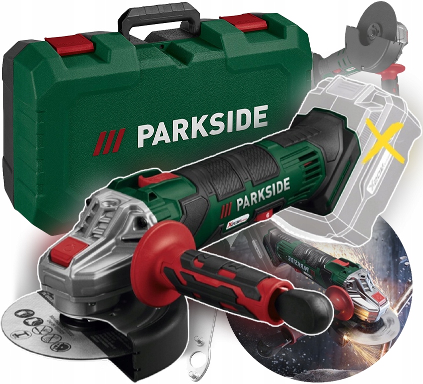 Parkside Body Akumulatorowa Szlifierka Kątowa Pwsa 20-Li D4, 20 V Walizka