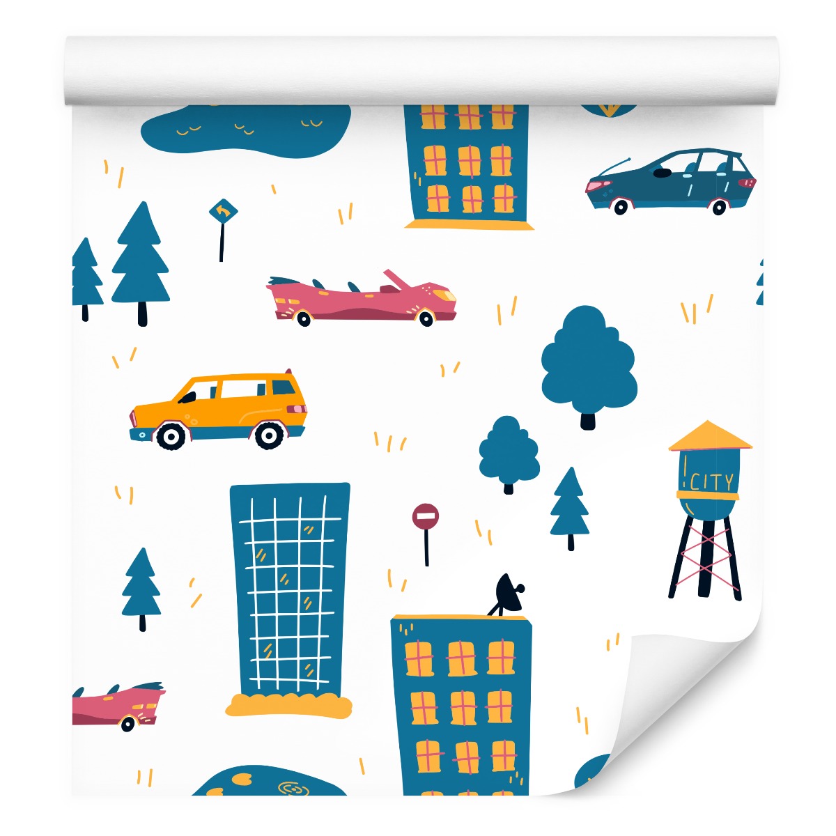 Dekorativní tapeta pro děti Vozidla Minimalismus