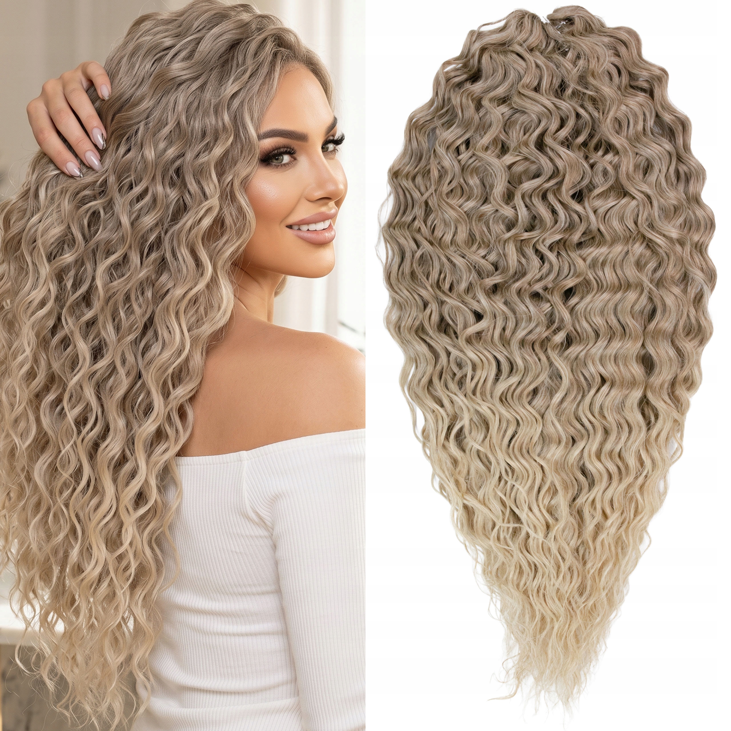 Umělé syntetické vlasy Afroloki Ariel Premium 55 cm 300 g blond ombre
