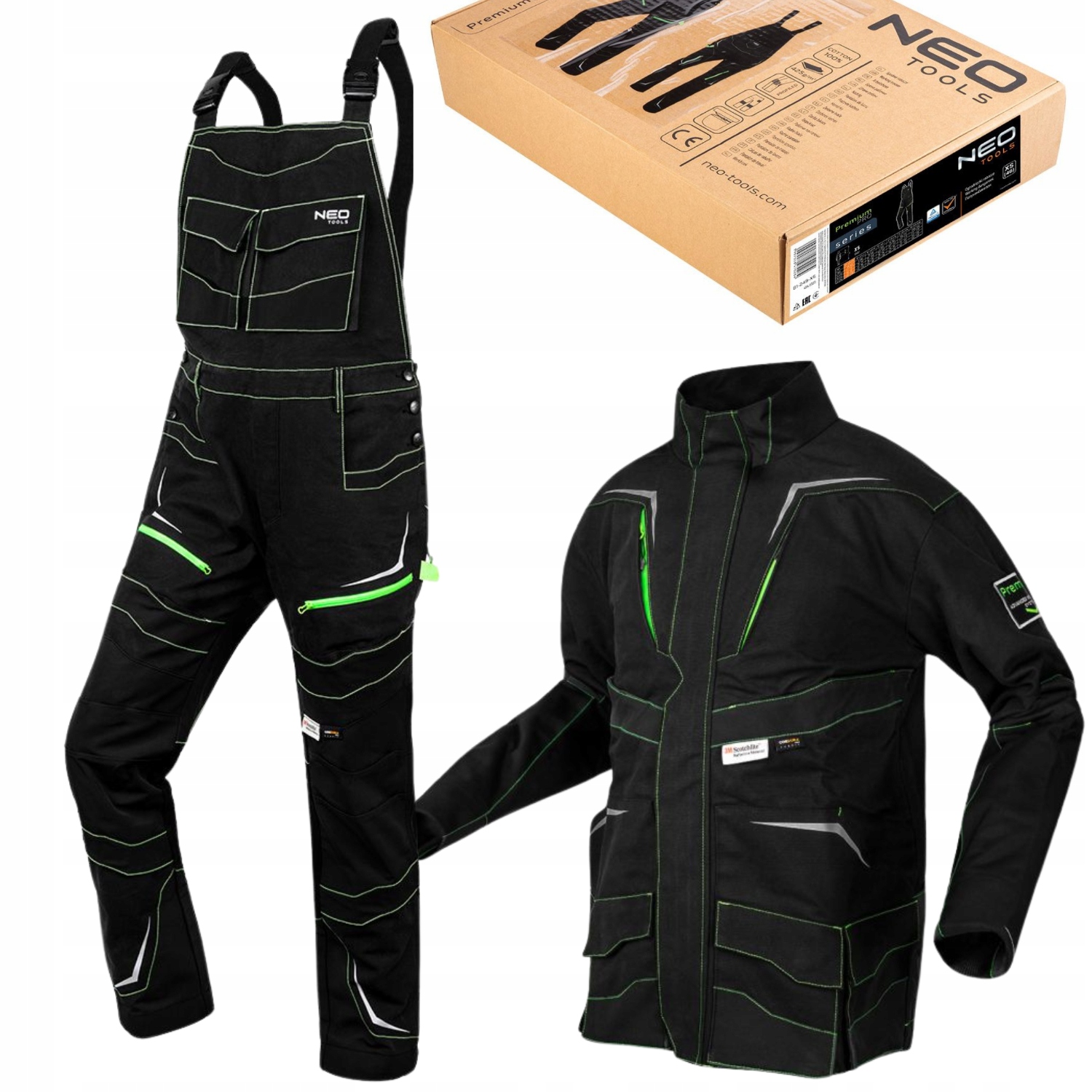 Neo Ogrodniczki Robocze Męskie Bluza Robocza Zestaw Odzieży Warsztatowej