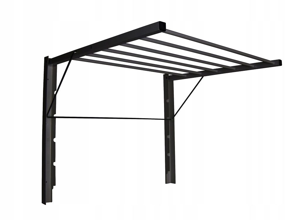 Levně Nástěnná Sušák Majka do koupelny na balkonové prádlo, černá, 60 cm