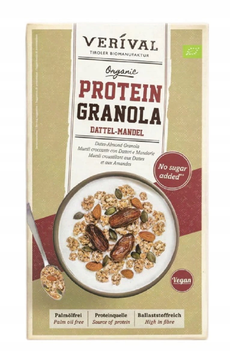 Levně Proteinová Granola S Datlemi A Mandlemi Bez Přidaných Cukrů Bio 325 g V