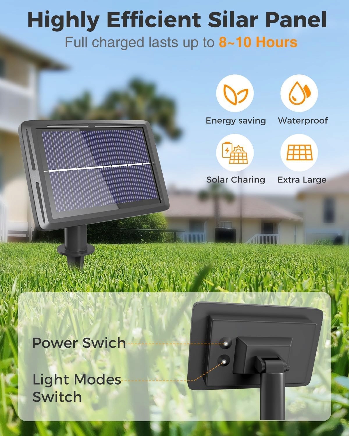 LITOGO Łańcuch Świetlny Solar 10M 15+1 LED Zewnątrz Taras Ogród Balkon — miniatura 4