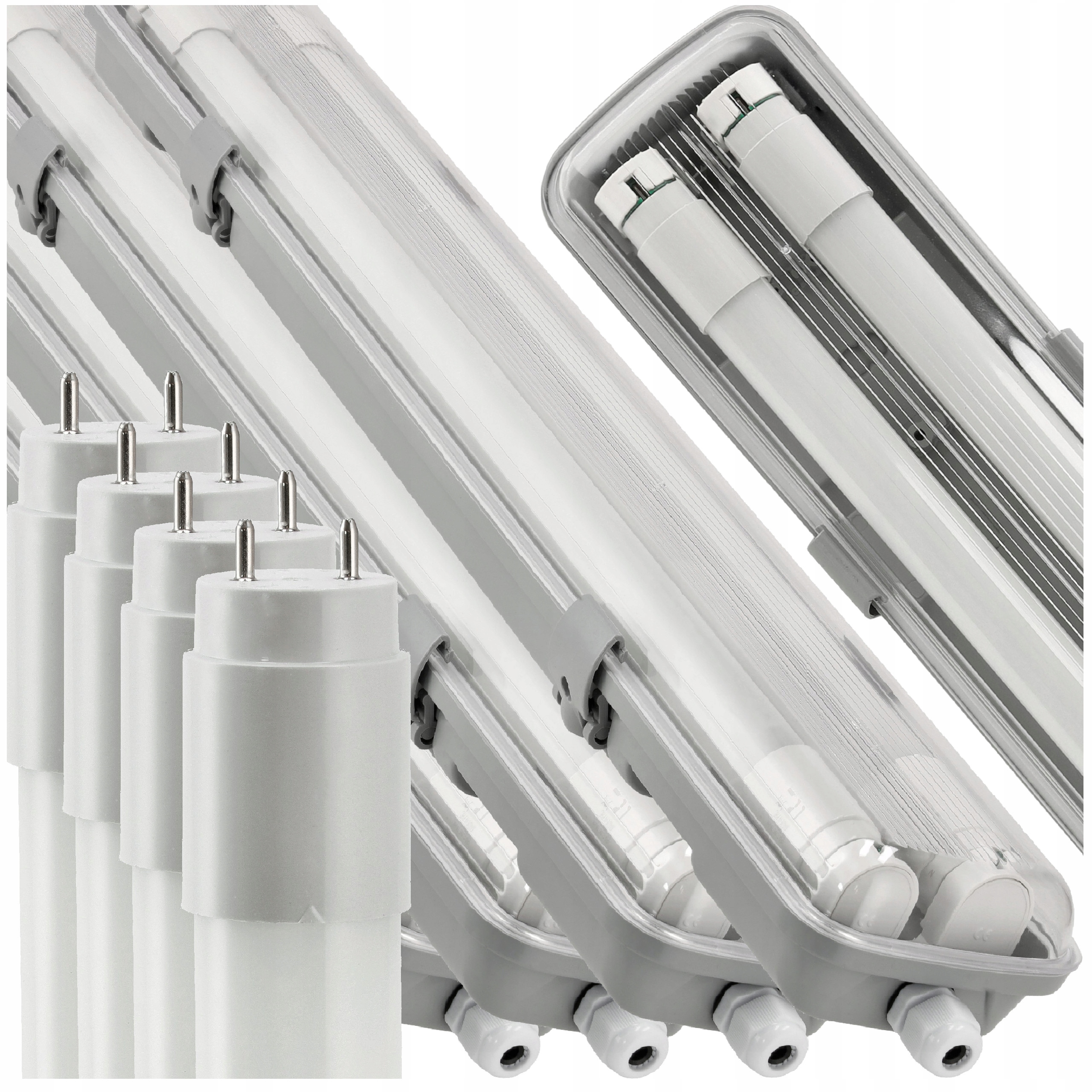 Hermetické Led svítidlo 60 cm Lampa Led žárovky Tuby 4x Garážová sada