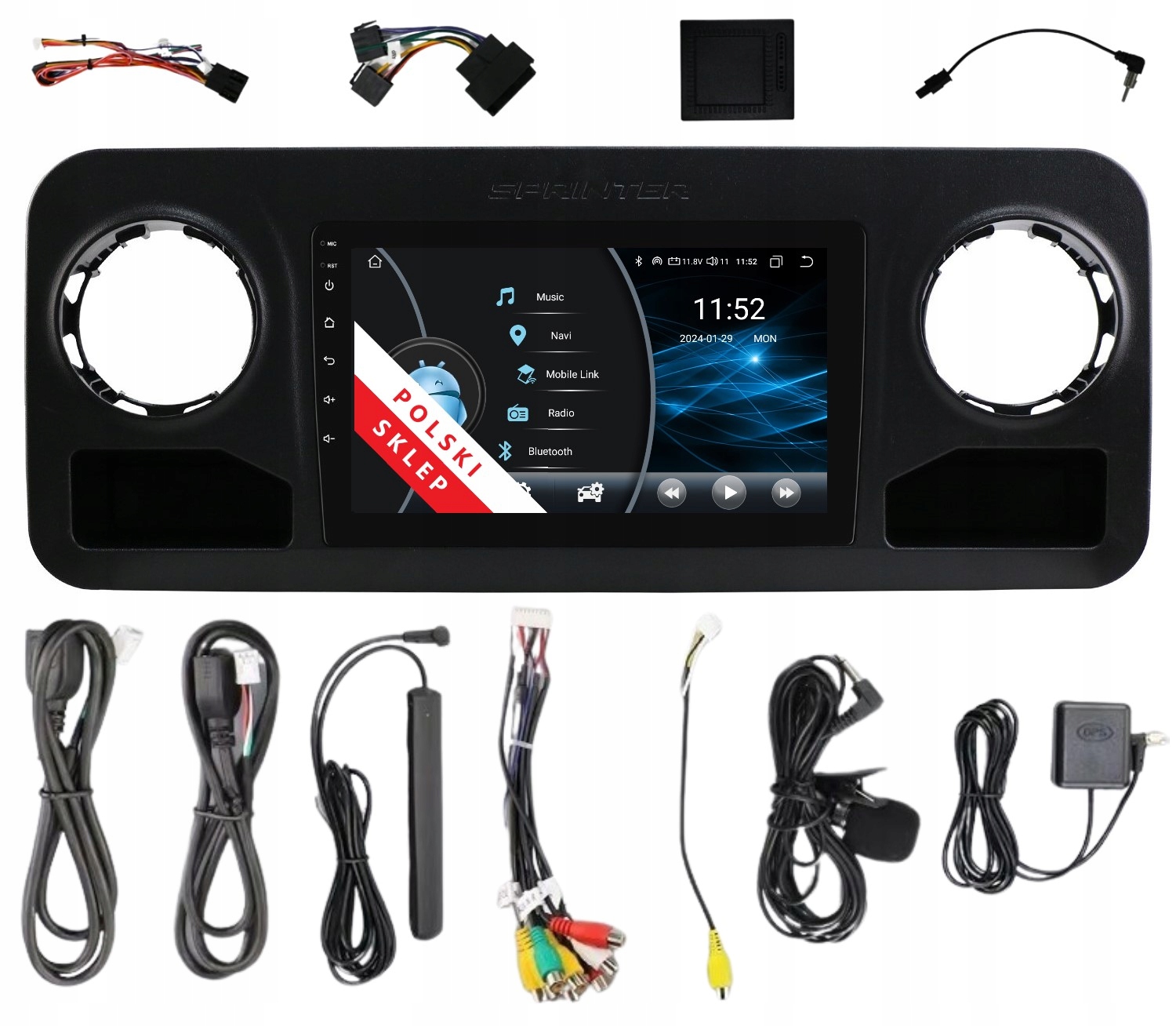 Rádio 2DIN Navigace Android Mercedes Sprinter W907 2/32 Gb Lte Dsp Carplay