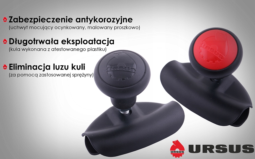 Gałka kierownicy czarna z wkładkami URSUS Producent części Ursus