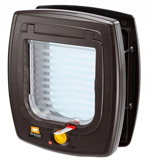 Levně Dvířka Pro Kočky Malého Psa Průchod Ve Dveřích Klapka Hnědá