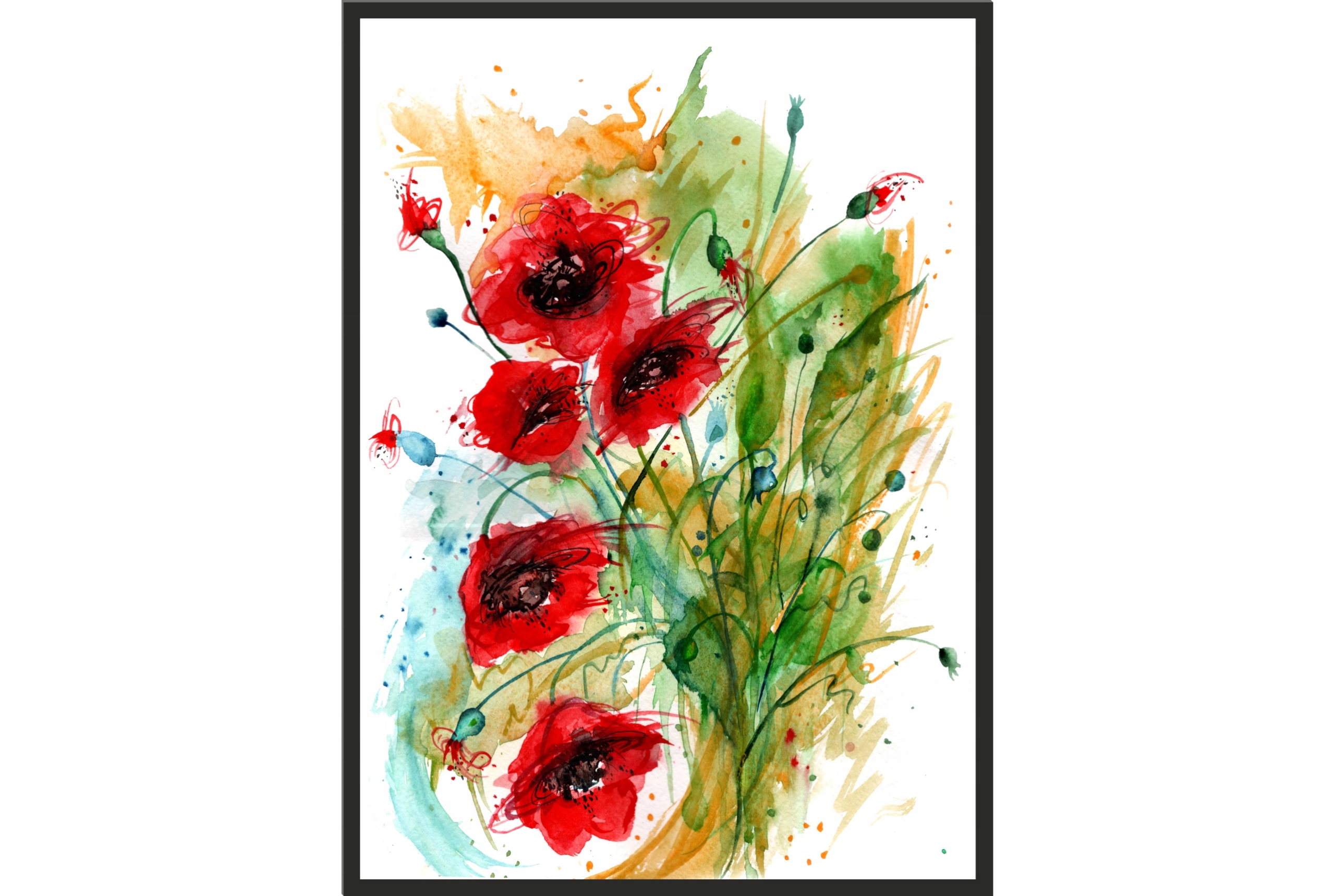 

Obraz plakat 70x50 kwiaty maki akwarela do kuchni