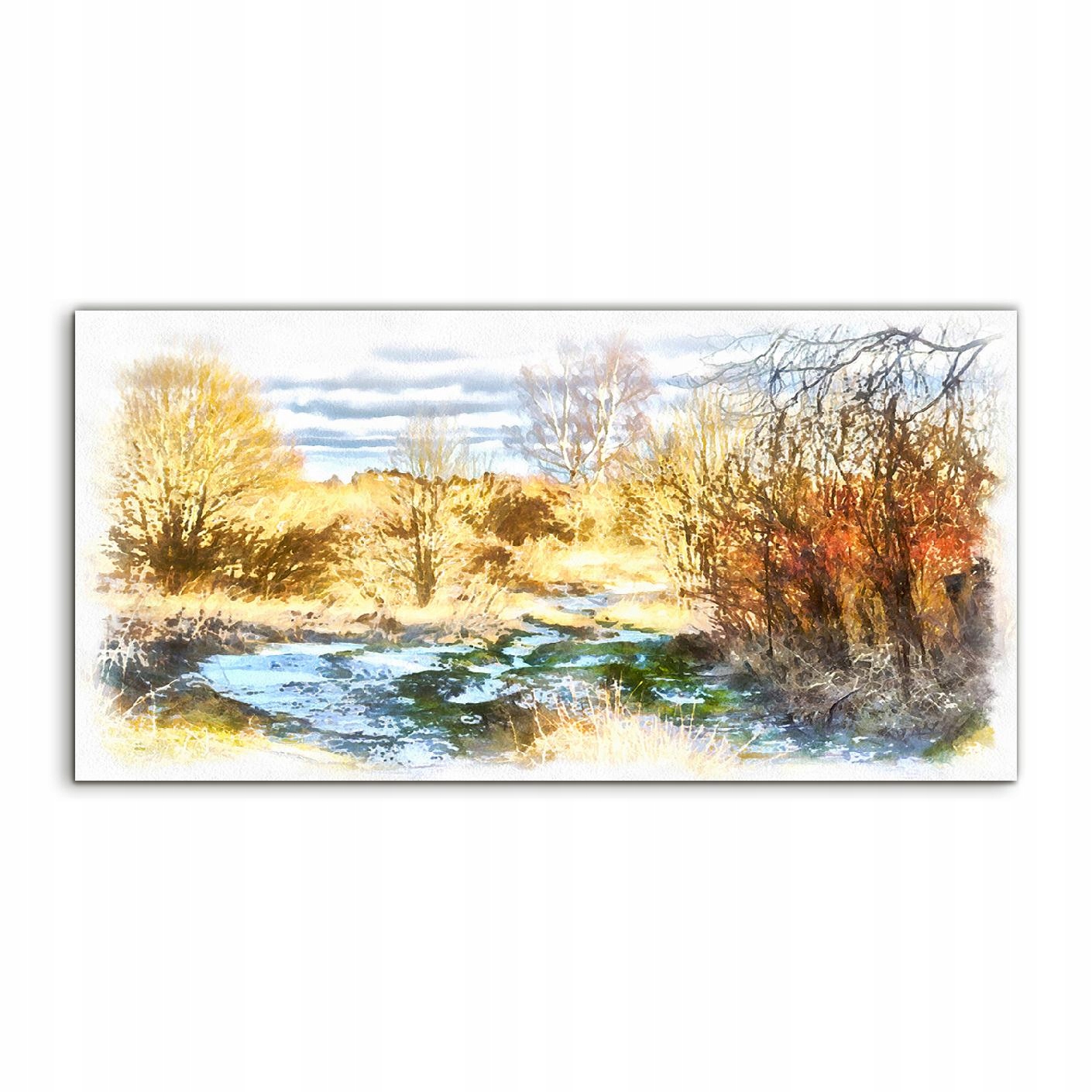 Akrylový obraz 120x60 Závesný les Krajina Jazero