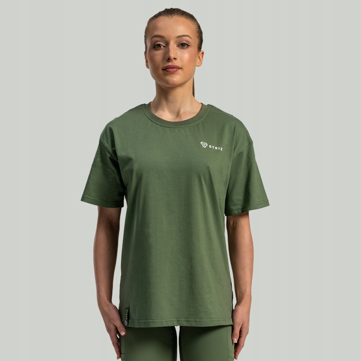 GymBeam Damska koszulka oversize Lunar Cedar Green S