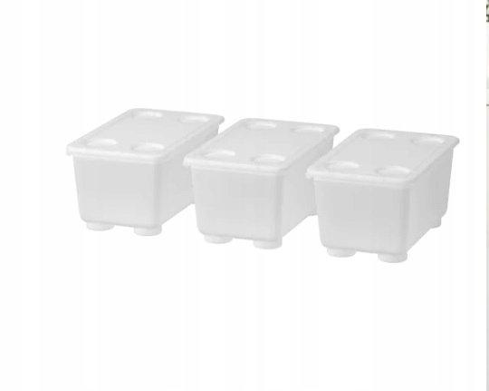 

Ikea Glis pojemnik z pokrywką 3szt biały