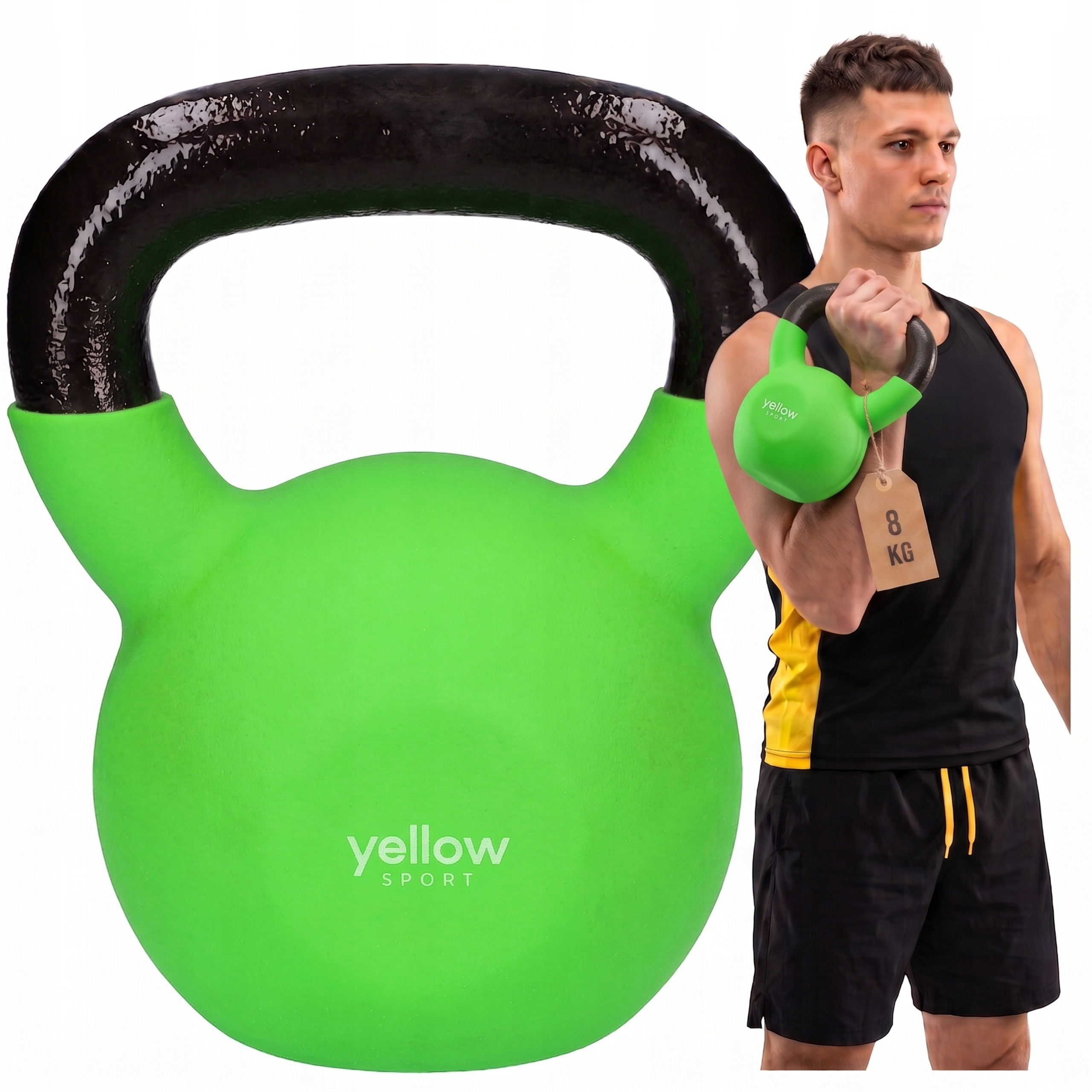 Kettlebell Odważnik Ćwiczeń Kettle Kula Żeliwny Hantel Hantla Fitness 8 kg