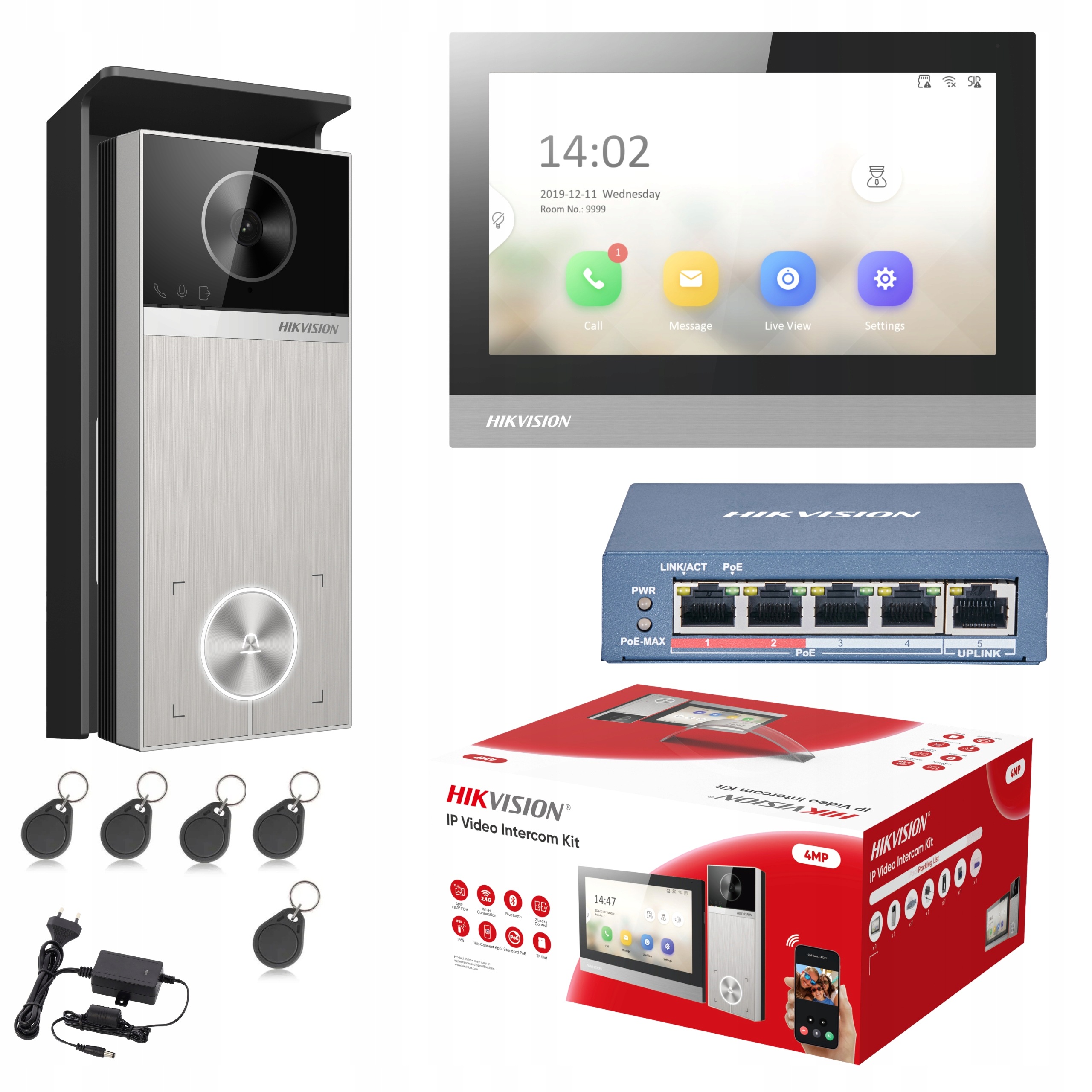 Sada videovrátnika Hikvision DS-KIS613-S bránová stanica 4 Mpx monitor