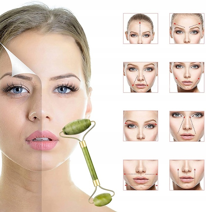 MASAŻER ROLLER KAMIEŃ JADEITOWY DO TWARZY GUA SHA Marka inna marka