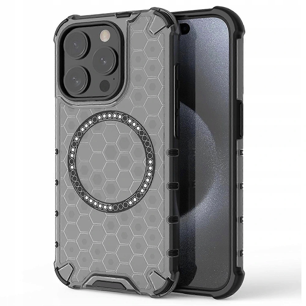 Techsuit HoneyComb Shield MagSafe Etui na iPhone 15 Pro czarne