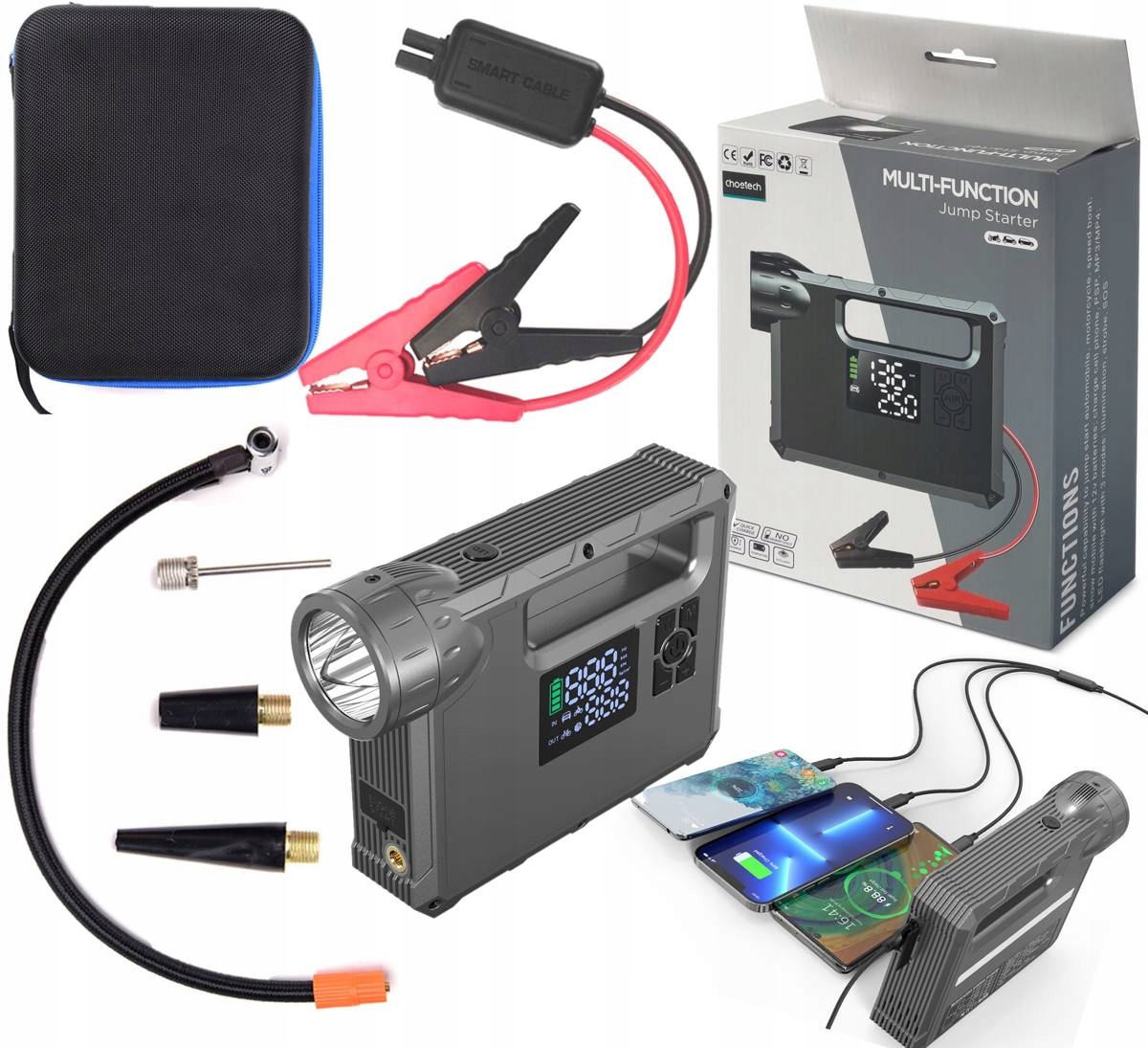BOOSTER JUMP STARTER компрессор Powerbank Choetech