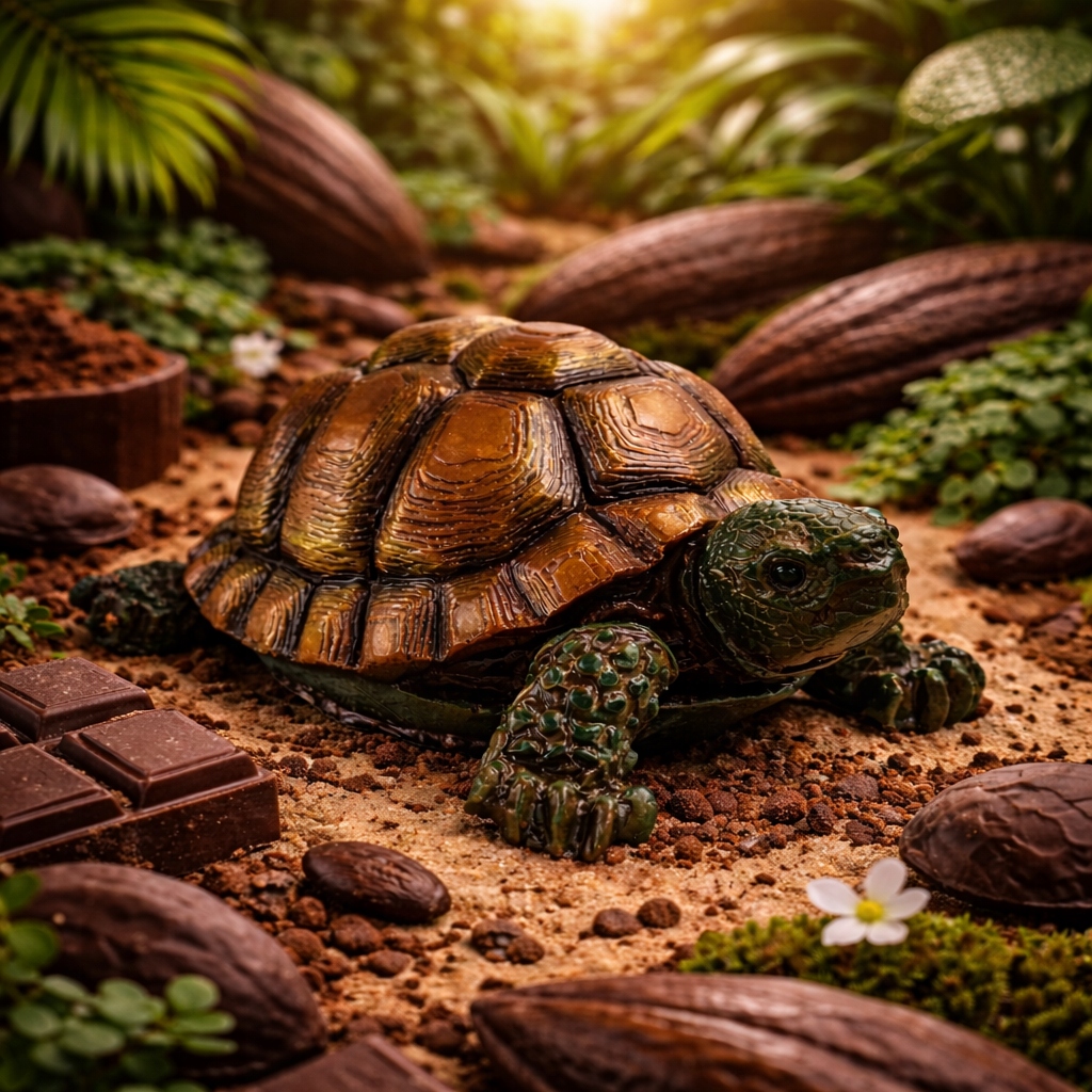 Realistická čokoládová želva 270 g premium – exkluzivní dárek