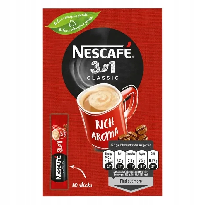 5 x Káva v sáčcích Nescafe Classic 3v1 10 x 16,5 g