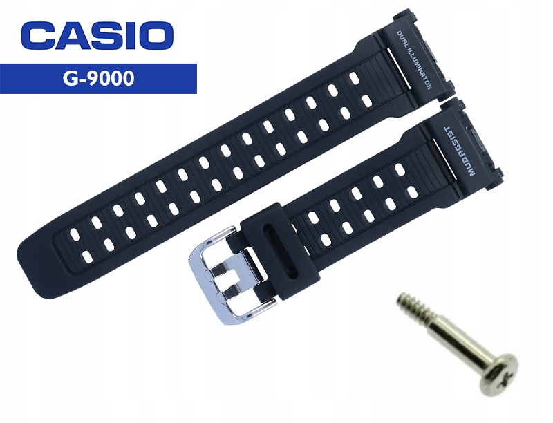 Komplet Pásek Casio G-Shock! G-9000 G-9000-1V a šroub Originál