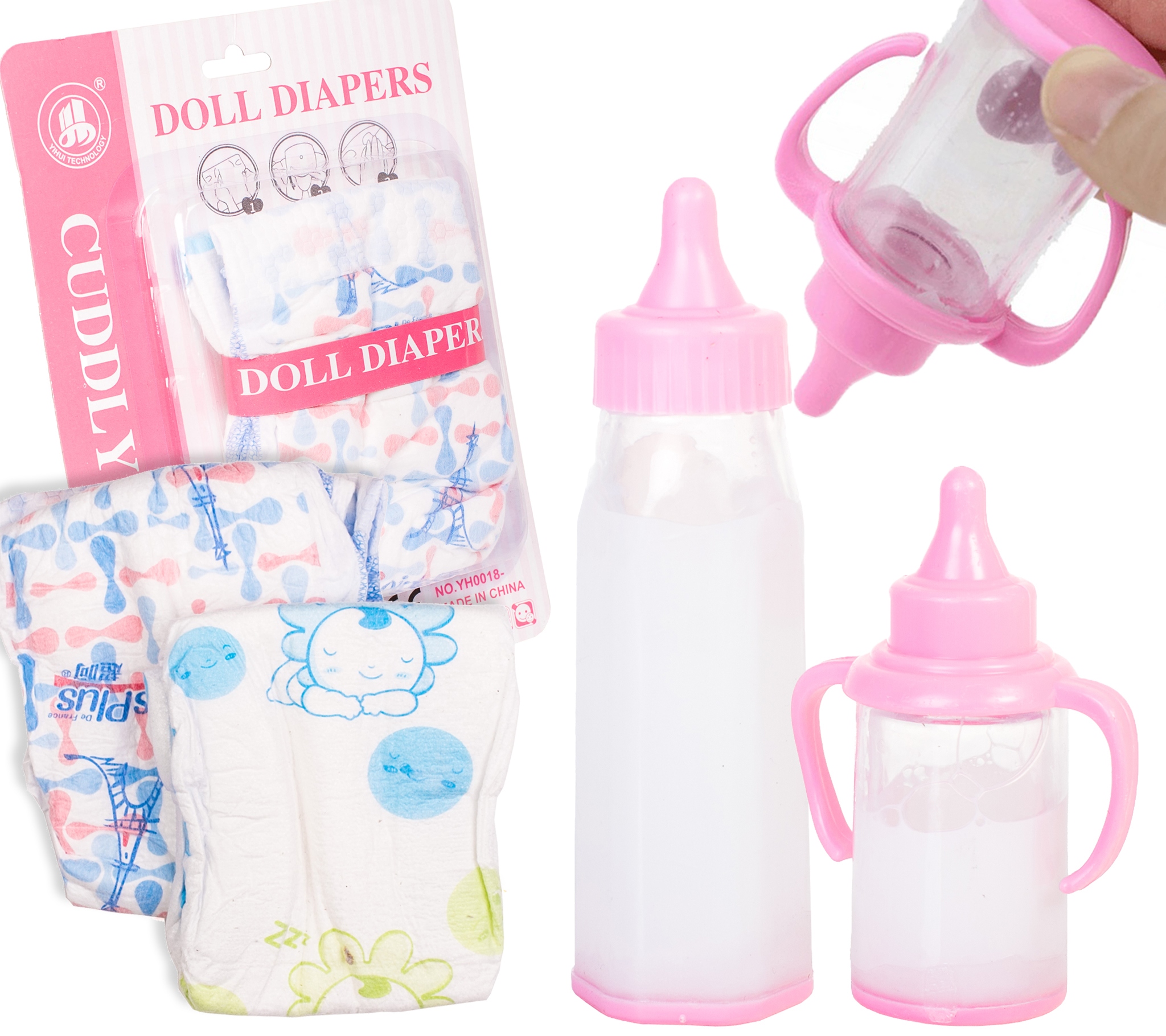 Lalka Niemowlak Pampersy Butelki Smoczek Zestaw Marka Doris