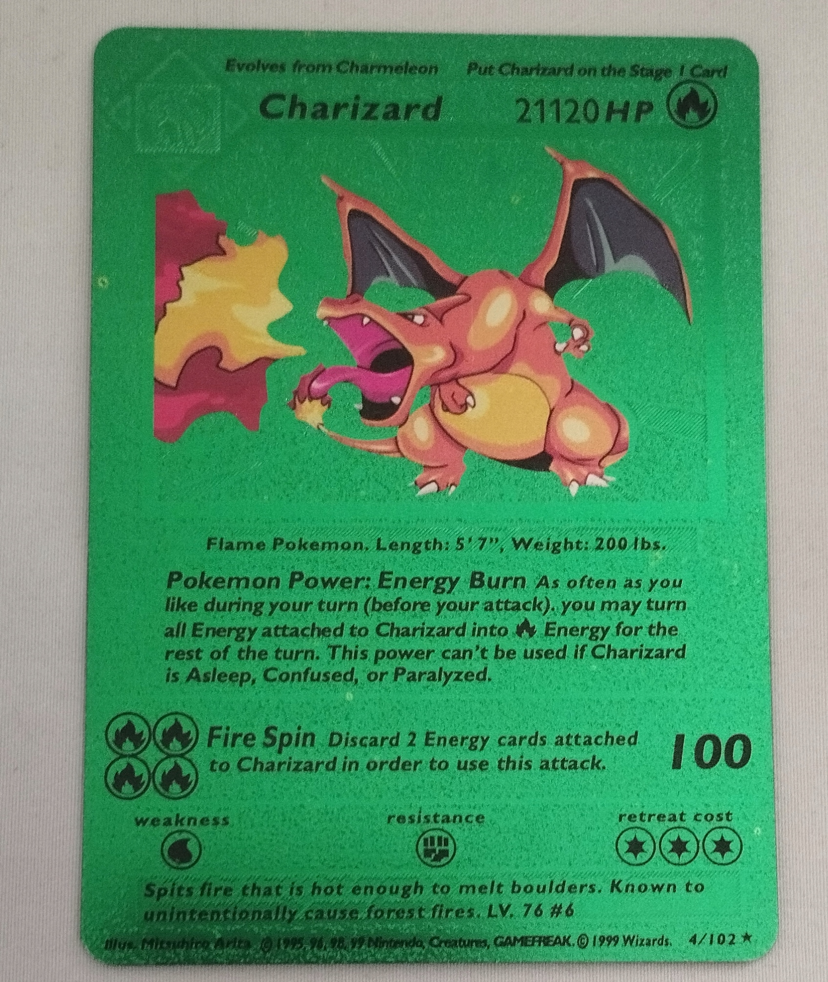 Charizard Pearl Of Thunder Multi💥 Fan Art💥Hp120 NM | eBay