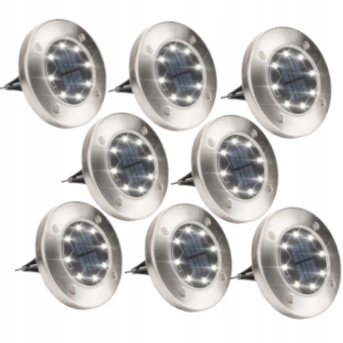 

Lampki Solarne Gruntowe Disk Light 8 Szt Zestaw