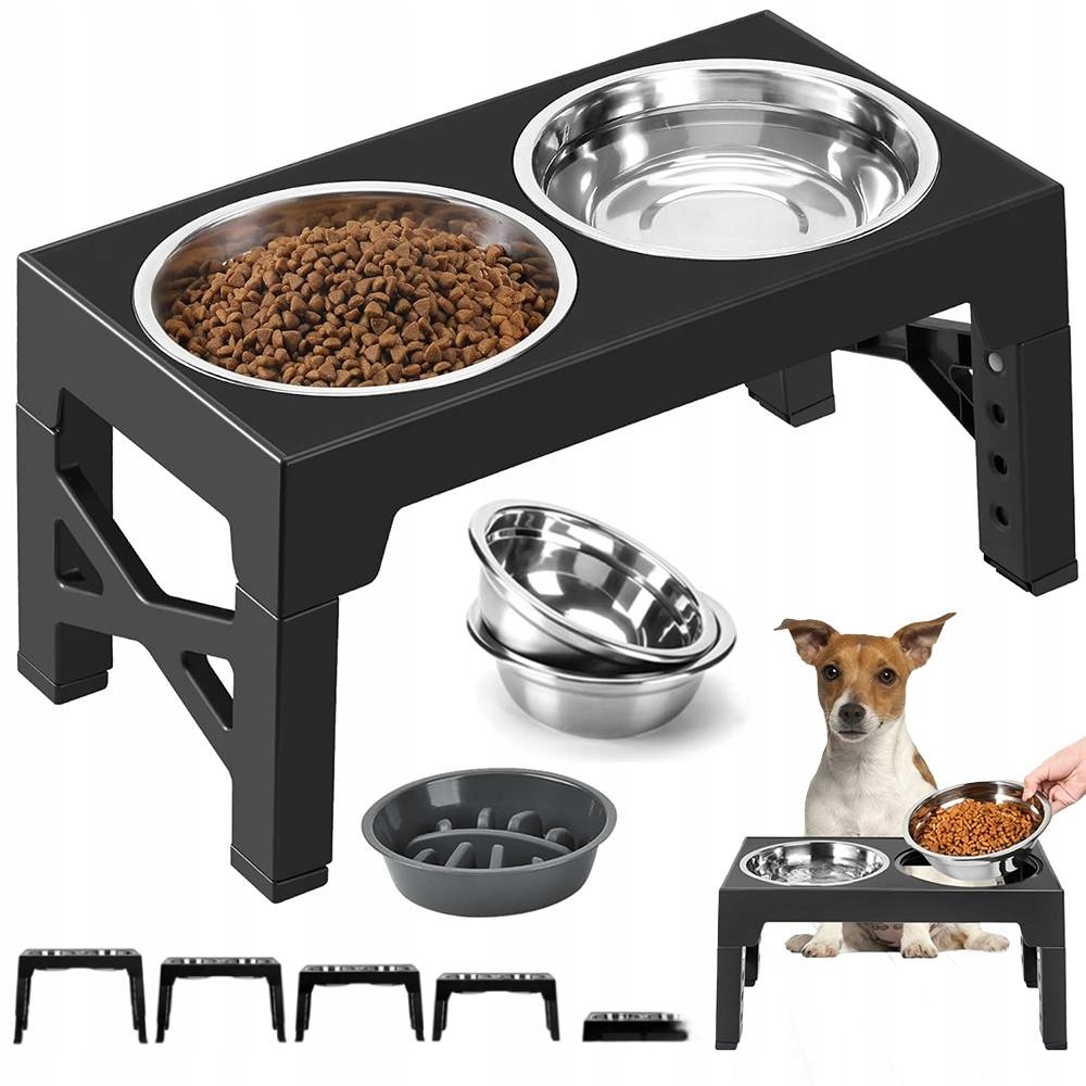 Miska Pro Psa Na Stojanu Nechytlavá, Nastavitelná Výška, Zpomalující 3V1