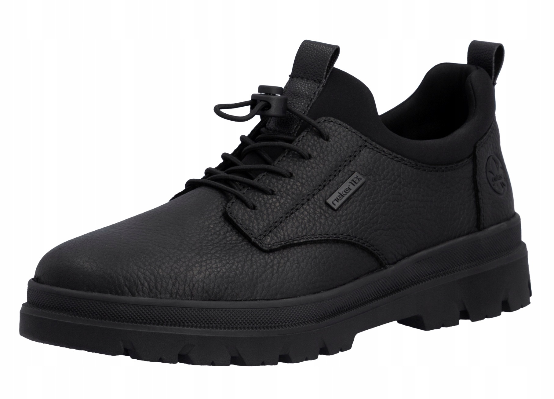 Rieker B4079-00 vel.43 černé pánské kožené polobotky Tex