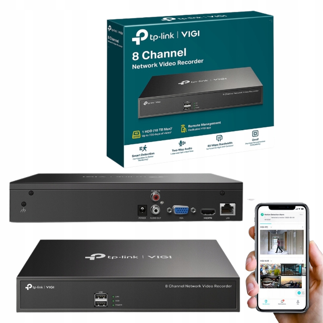 Rejestrator Do Monitoringu Kamer 8 Kanałów Tp-link Vigi NVR1008H