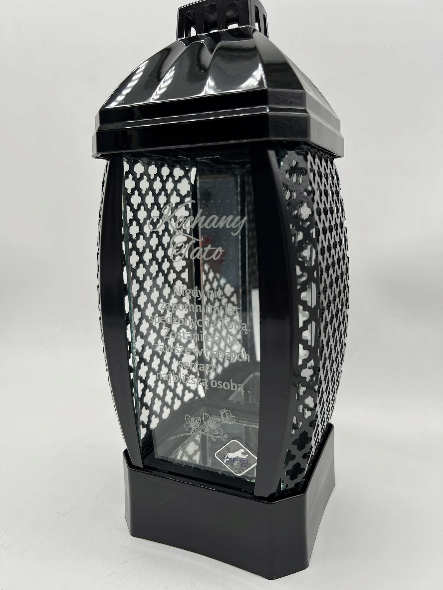 ZNICZ LAMPION GLAMOUR KAPLICZKA DUŻA / PERSONALIZOWANY -TATA / GRAWERCZARN Typ inny