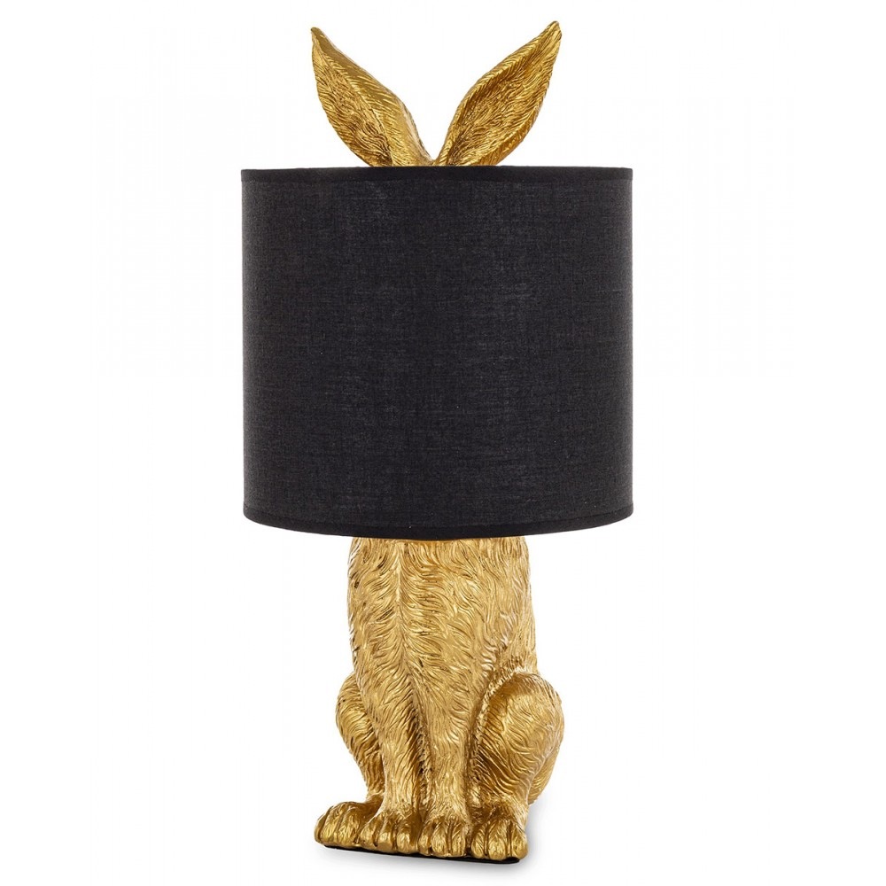 Stolní Lampa Králík Zajíc Zlatá Černá 45 cm Stylová Noční Lampa Stojící