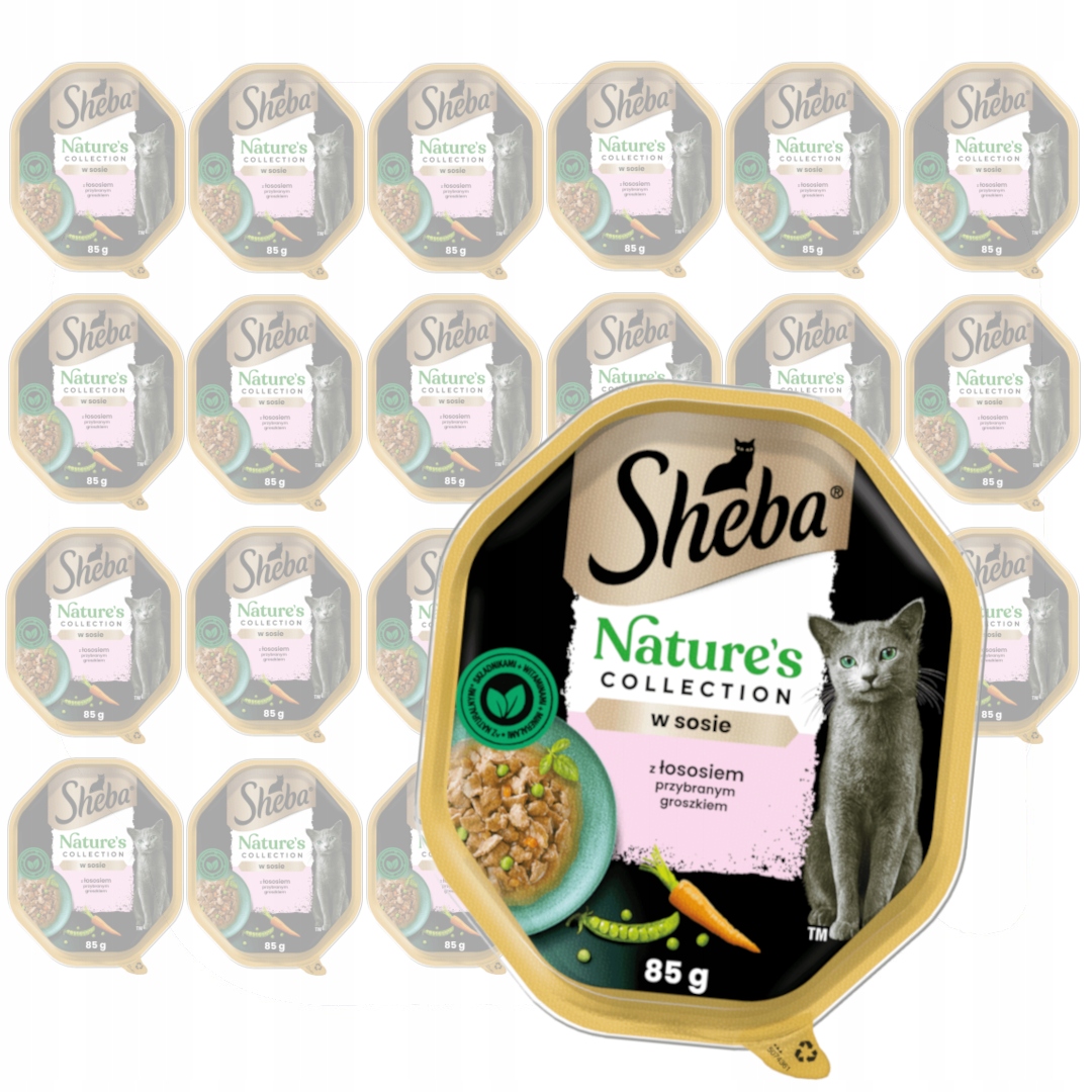 Levně Sheba Nature's Collection 24x85g Krmivo Pro Kočky Losos Zelený Hrášek Omáčka