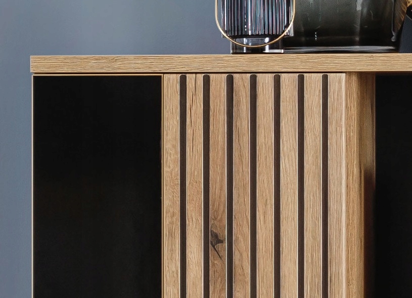 Witryna ARIS AS06,dąb evoke/czarny połysk, LIVEO, GRATISY,szybko Kolor frontów inny kolor