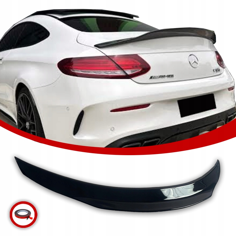 Spoiler Dodatka Mercedes W205 Coupe Psm Doplněk Černý Lesk