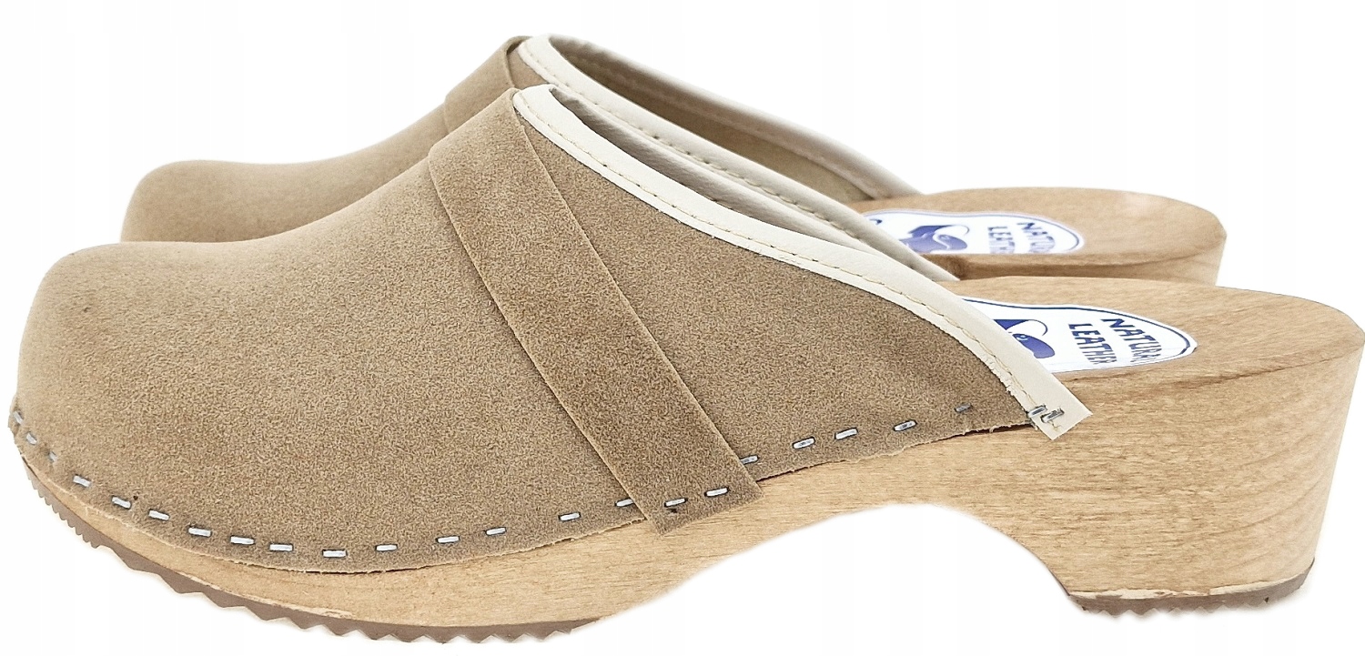 Klapki Chodaki Medyczne Drewniaki Skóra Zamsz *42 Rozmiar 42