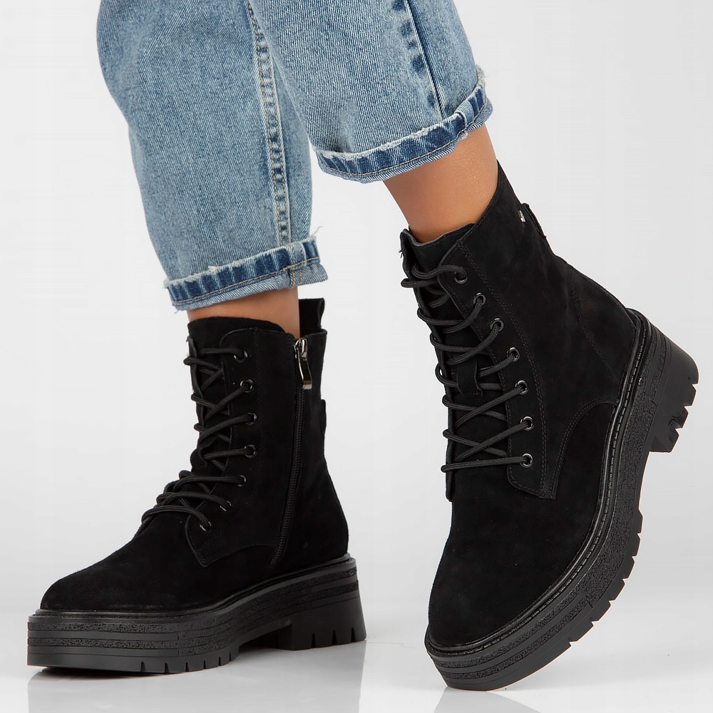 Skórzane trzewiki Filippo DBT4216/22 czarne r.41 Rozmiar 41