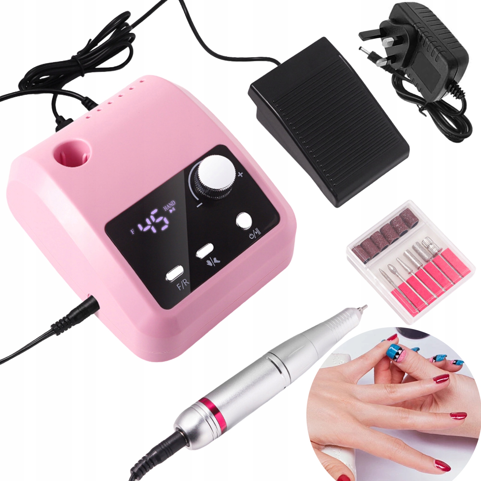 Manikúra, Pedikúra, Frézka Na Nehty 36W Sada Frézek Profesionální Růžová