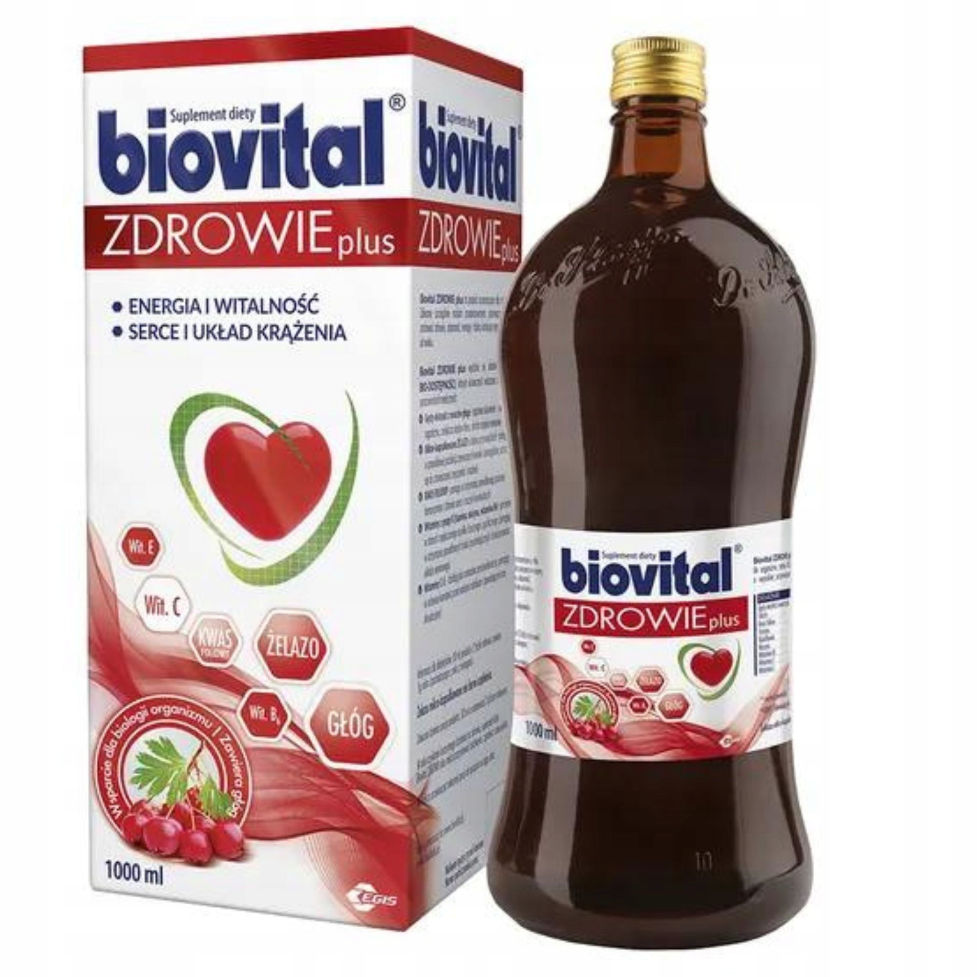 BIOVITAL Zdrowie plus witaminy i minerały płyn 1000 ml Typ wyrobu medycznego wyrób medyczny lub wyrób medyczny do diagnostyki in-vitro