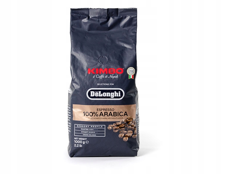 Kawa ziarnista KIMBO DELONGHI 100% Arabica 1kg Stan opakowania oryginalne