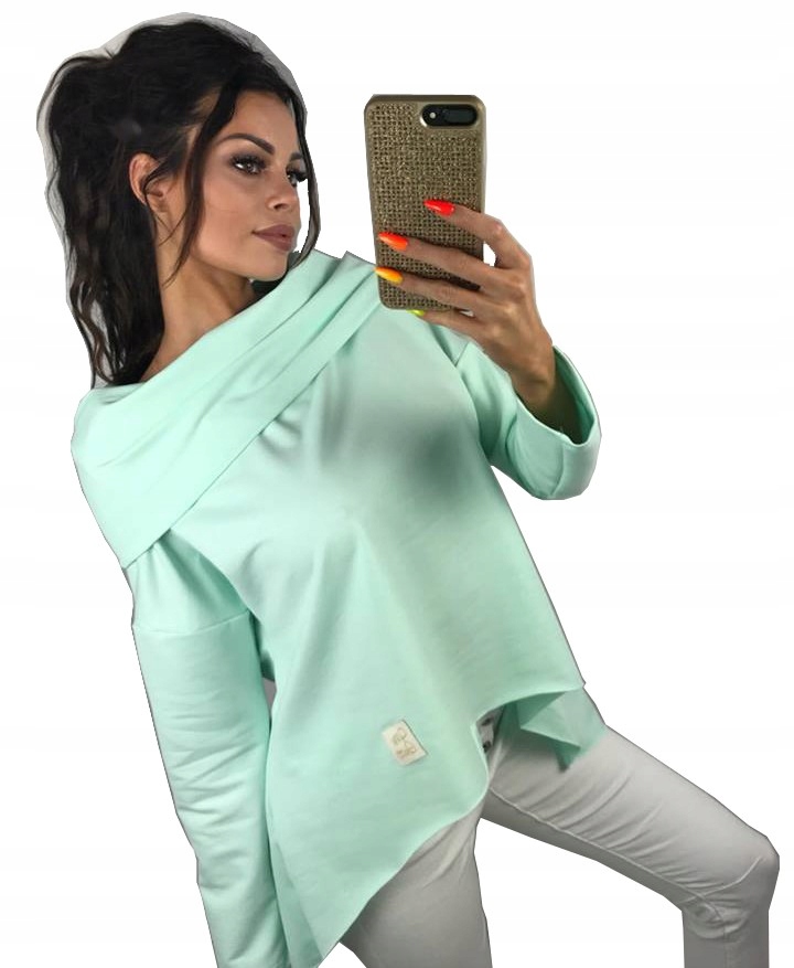 

Asymetryczna Tunika Bluza Sukienka Komin Kaptur S