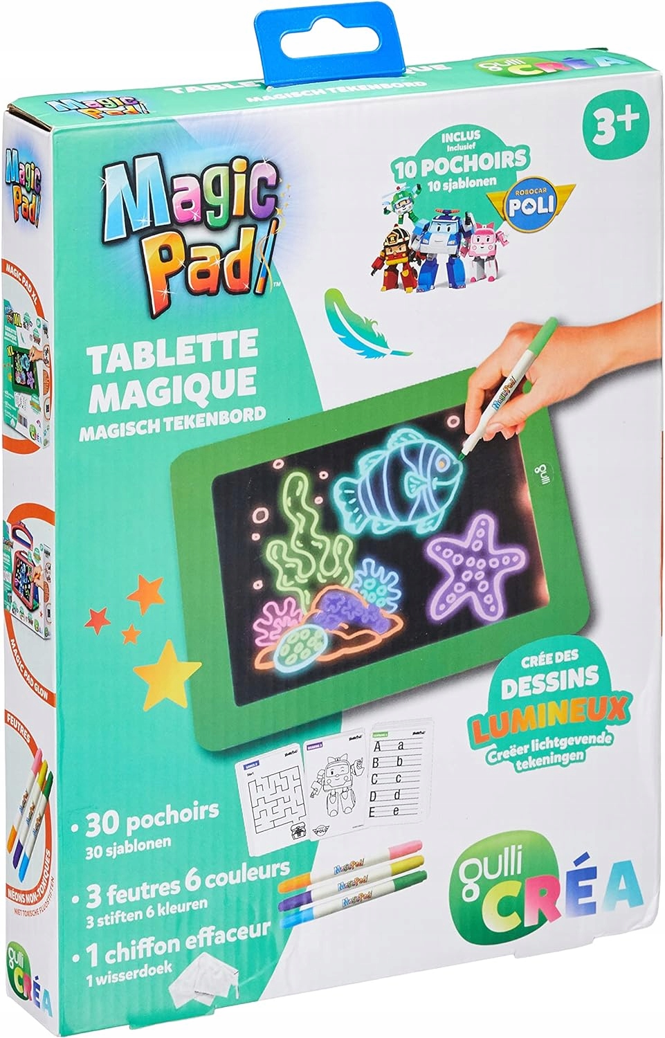 Magic Pad Tablet do rysowania 30 szablonów LED podświetlany