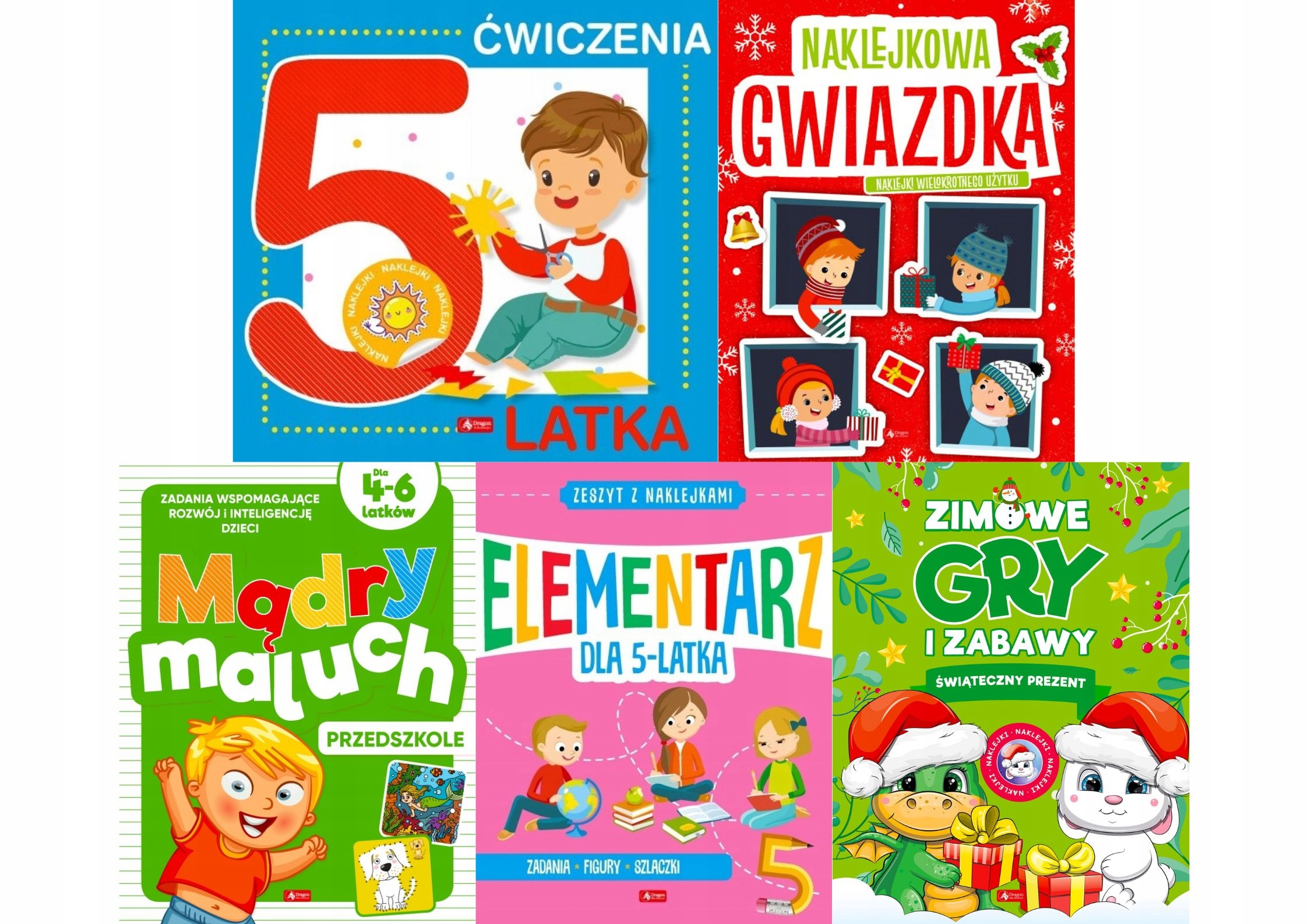 Edukacyjny Pakiet 5-latka ĆWICZENIA KOLOROWANKI ZADANIA