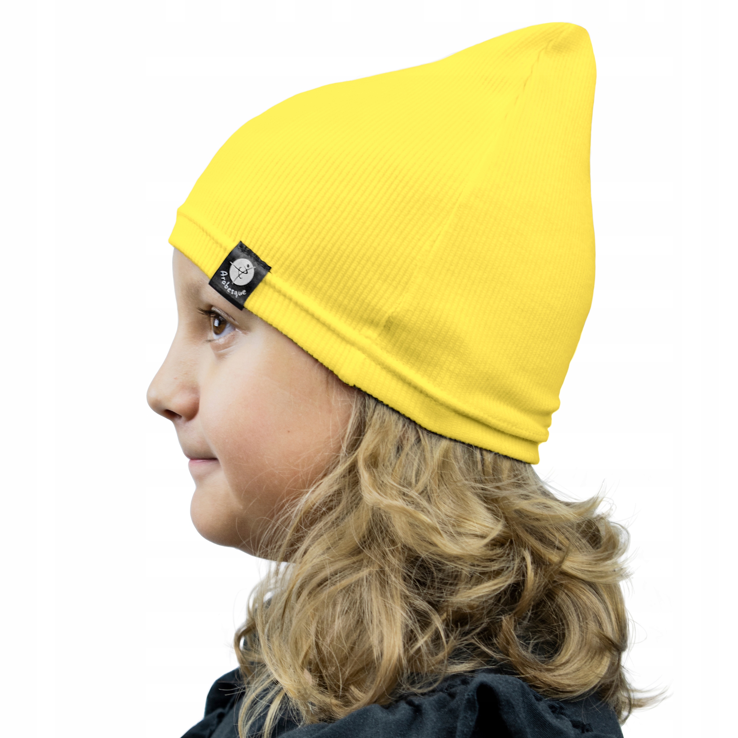 CZAPKA NA JESIEŃ WIOSNĘ Z BAWEŁNY ŻÓŁTA 46 - 52 CM Rozmiar 46-52 cm