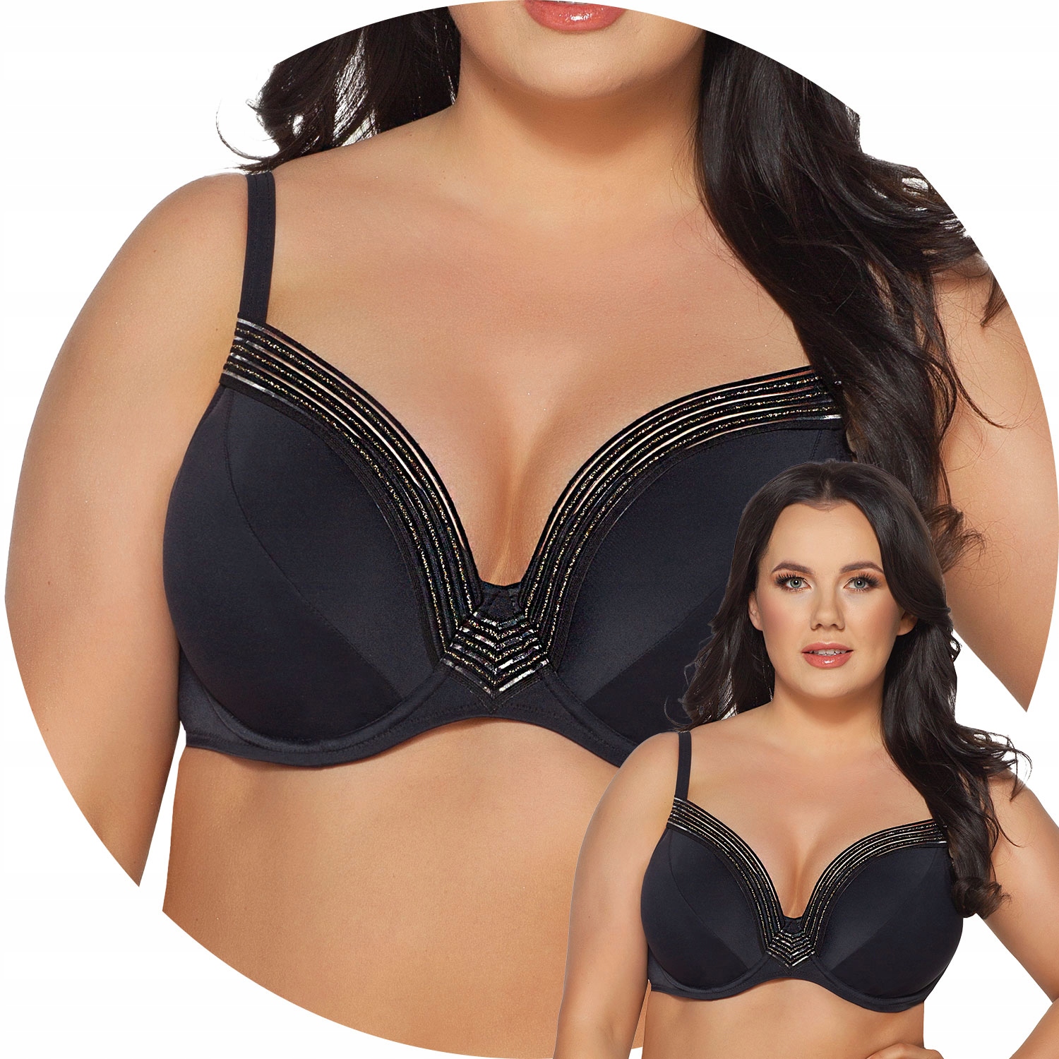 Ava SK-209 černý Plavkový kostým Podprsenka 90B měkká