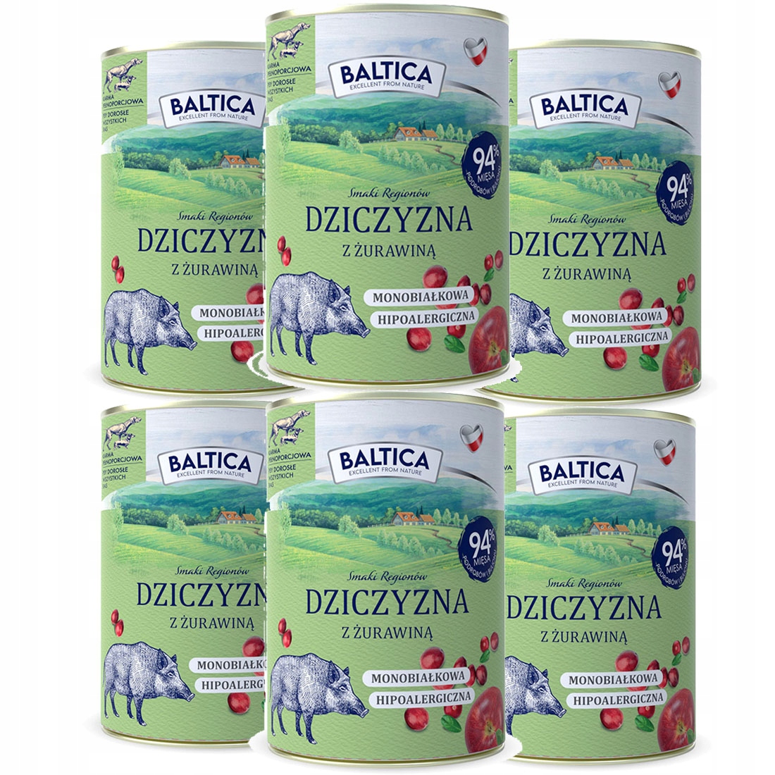 Levně Baltica Zvěřina S Brusinkami 6x400G Vlhké Krmivo Monoproteinové