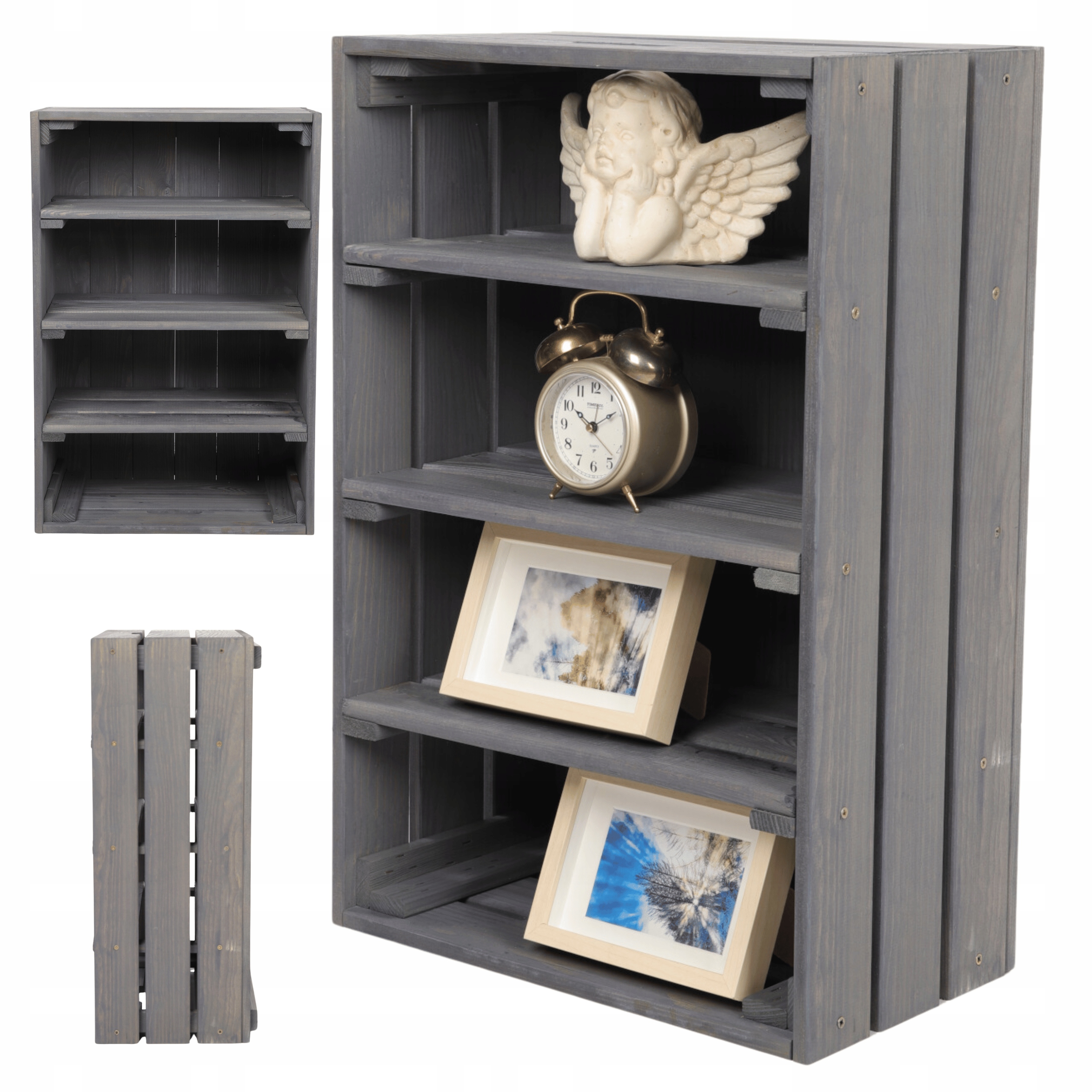 Dřevěná skříňka se 3 policemi, stojanová skříňka na zeď Eko Velká