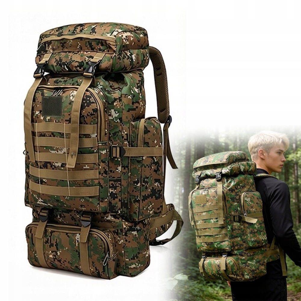Plecak Wojskowy W Kamuflażu Dżungli O Pojemności Plecak outdoorowy 80 L