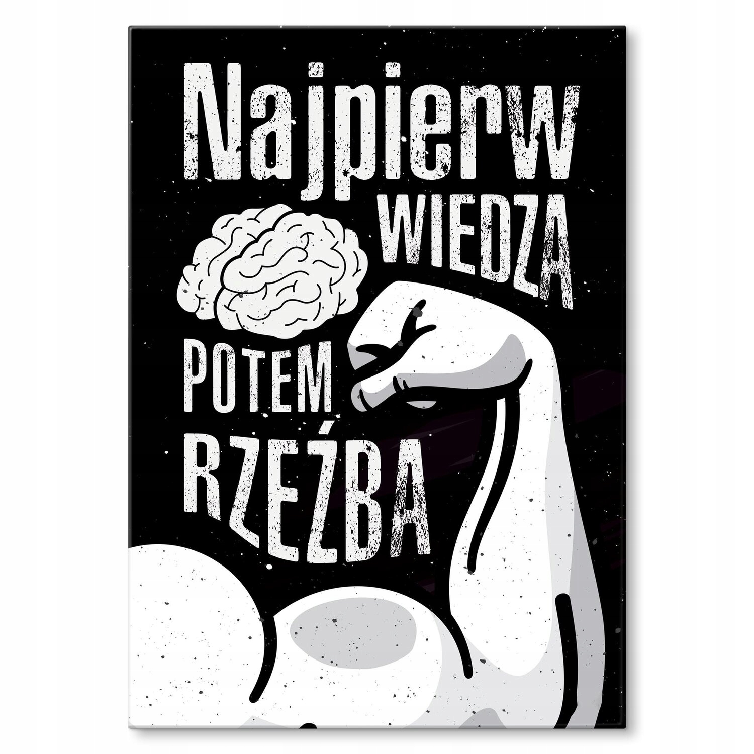 Kovový plakát Znalosti pak socha Dárek 42 x 59 cm
